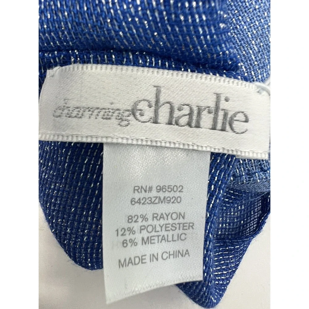 Charming Charlie Blue Light Glitter Circle‎ Scarf Lightweight Fashion NWT